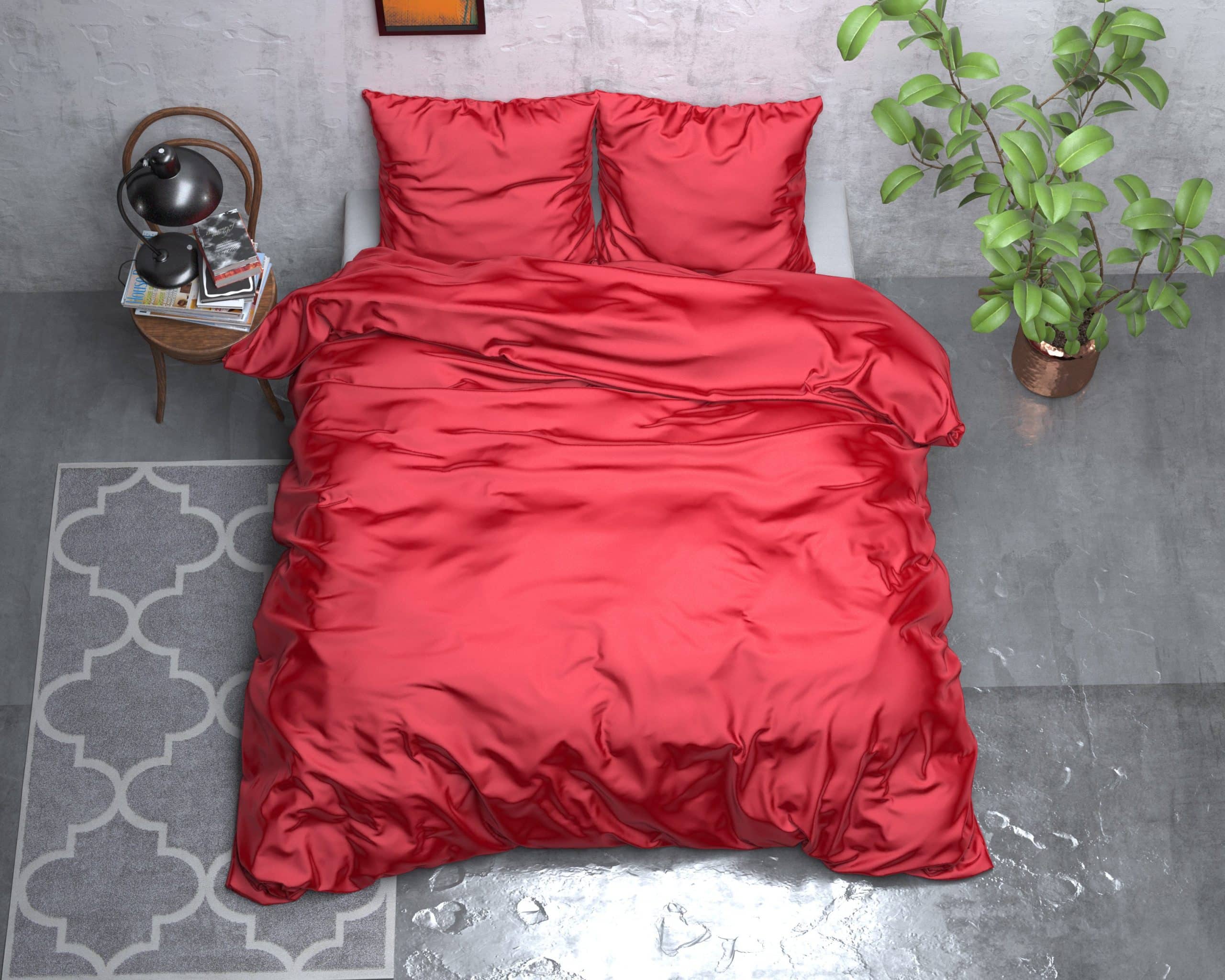 endnu engang det tvivler jeg på cement Beauty Skin Care sengesæt, rød 240 x 220 cm - Satin Sengetøj